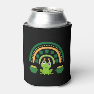 Enfriador De Latas Rana Cute del día de los honrados St Patricks