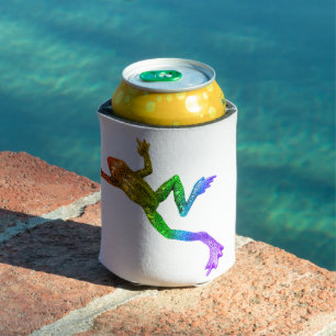 Enfriador De Latas rana de colores arcoíris de SlipperyJoe renderizad