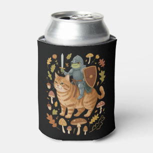 Enfriador De Latas Rana medieval sobre gato naranja Goblincore cosas 