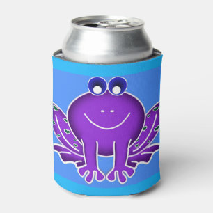 Enfriador De Latas rana púrpura sonriente