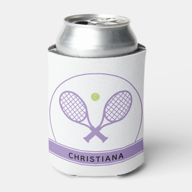 Enfriador De Latas Raqueta de tenis elegante y personalizada (Lata Anverso)