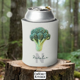 Enfriador De Latas Rara Elegancia Minimalista Crochet Broccoli Nombre