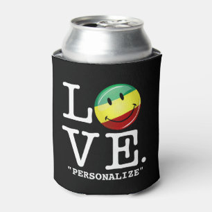 Enfriador De Latas Rastafarian Love Happy Rasta Flag