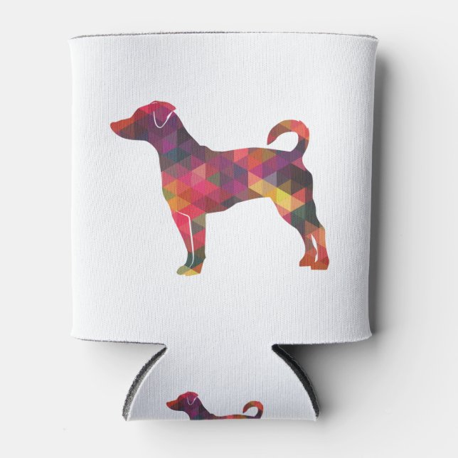 Enfriador De Latas Rat Terrier Perro Raza Geo Silhouette Multi (Anverso)