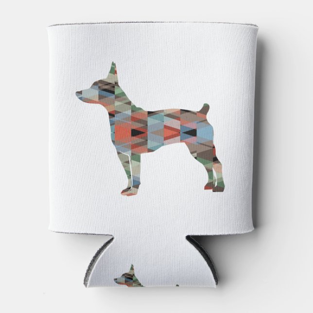 Enfriador De Latas Rat Terrier Perro Raza Geo Silhouette Placa (Anverso)