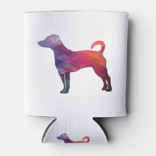 Enfriador De Latas Rat Terrier Perro Raza Geo Silhouette Purple