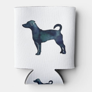 Enfriador De Latas Rat Terrier Perro Raza Silueta Color de agua negro