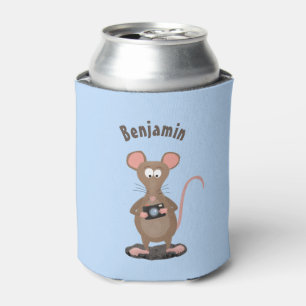 Enfriador De Latas Rata divertida con ilustracion de personalizado de
