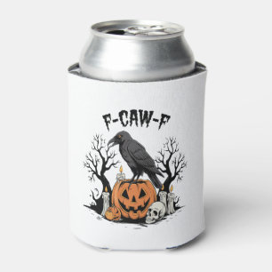 Enfriador De Latas Raven divertida, F-Caw-F, Raven de cráneo, cuervo