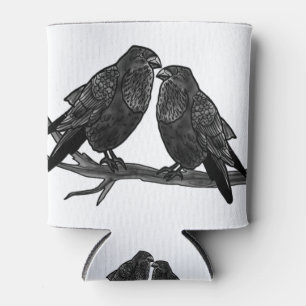 Enfriador De Latas Raven love crow bird on branch family art