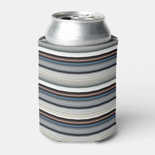 Enfriador De Latas Rayas blancas grises gruesas (Lata Anverso)