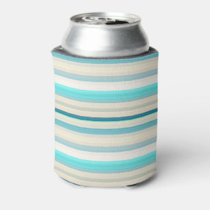 Enfriador De Latas Rayas blancas y aqua lindas