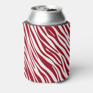 Enfriador De Latas Rayas De Animal De Cebra Roja De Moda