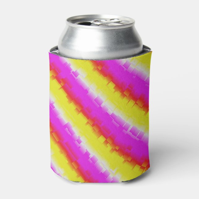 Enfriador De Latas Rayas de arco iris rosado de Artdeco (Lata Anverso)