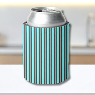 Enfriador De Latas Rayas de efecto metálico 3D en azul neón y negro m