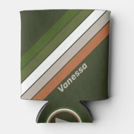 Enfriador De Latas Rayas de malva con nombre