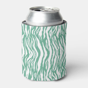 Enfriador De Latas Rayas de tigre verdes menta bastante femeninas