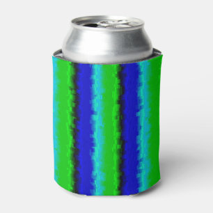 Enfriador De Latas Rayas de vidrio roto verde azul