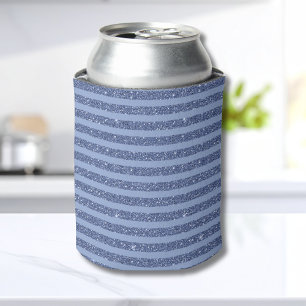 Enfriador De Latas Rayas horizontales estilo brillo índigo oscuro