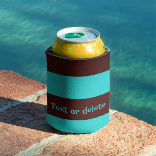 Enfriador De Latas Rayas marrón y Aqua