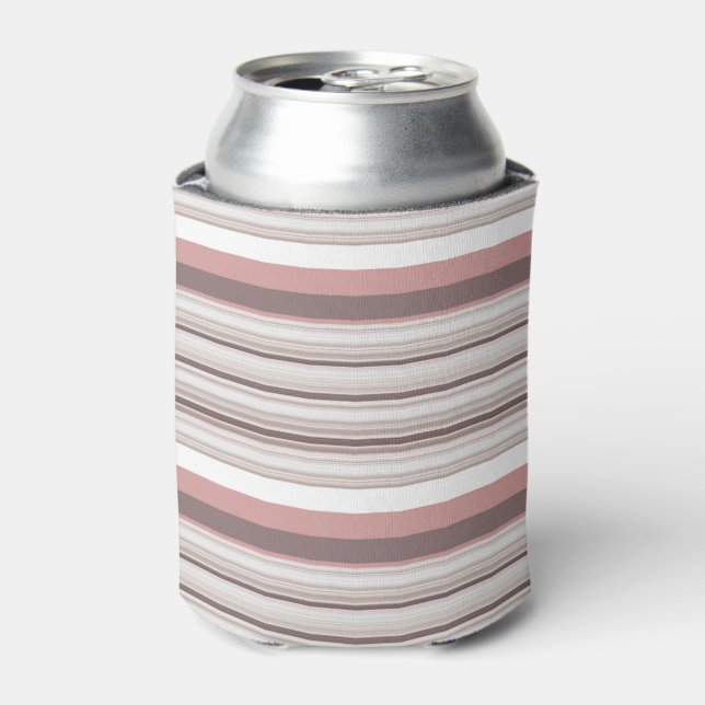 Enfriador De Latas Rayas marrones blancos y cortas (Lata Anverso)