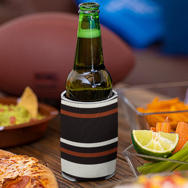 Enfriador De Latas Rayas marrones de chocolate oscuro (can cooler)