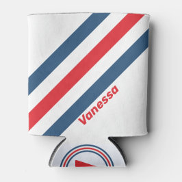 Enfriador De Latas Rayas nostálgicas postman con nombre