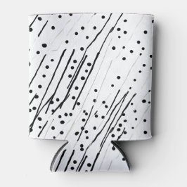 Enfriador De Latas Rayas o puntos de polka negro, blanco, gris