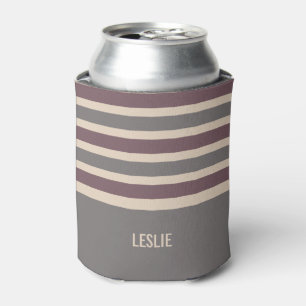 Enfriador De Latas Rayas Patrón personalizado monograma refrigerador