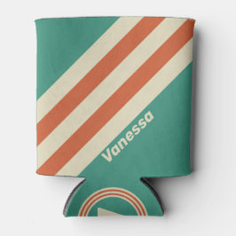Enfriador De Latas Rayas Retro Atemporales con Nombre