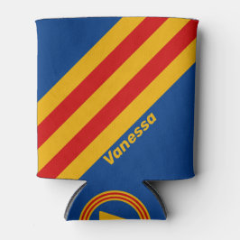 Enfriador De Latas Rayas Retro con Corazón con Nombre