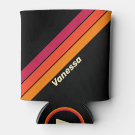 Enfriador De Latas Rayas Retro VHS con Nombre