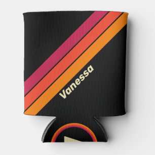 Enfriador De Latas Rayas Retro VHS con Nombre