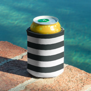 Enfriador De Latas Rayas verdes y blancas del bosque negro