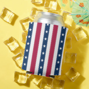Enfriador De Latas Rayas Verticales con Estrellas EE. UU.