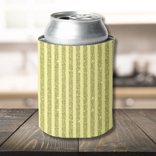 Enfriador De Latas Rayas Verticales de Brillo Amarillo Brillante