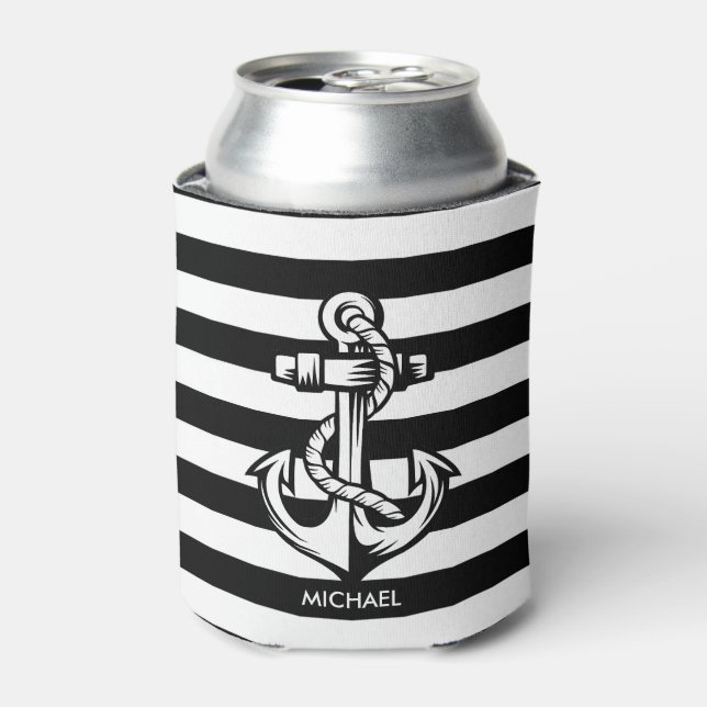 Enfriador De Latas Rayas y anclaje (Lata Anverso)