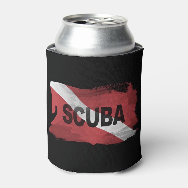 Enfriador De Latas Razo del pincel de la bandera de buceo hacia abajo (Lata Anverso)