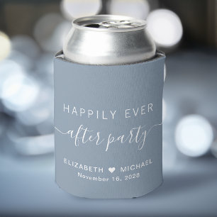 Enfriador De Latas Recepción de Boda Dusty Blue Felices para Siempre
