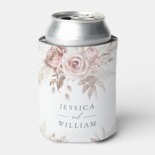 Enfriador De Latas Recepción de Boda Floral Marfil Rosado Polvoriento
