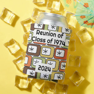 Enfriador De Latas Rectángulos retro con estallidos estelares