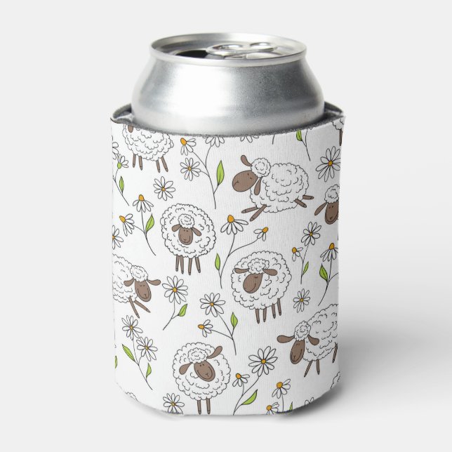 Enfriador De Latas Recuento de ovejas en blanco (Lata Anverso)