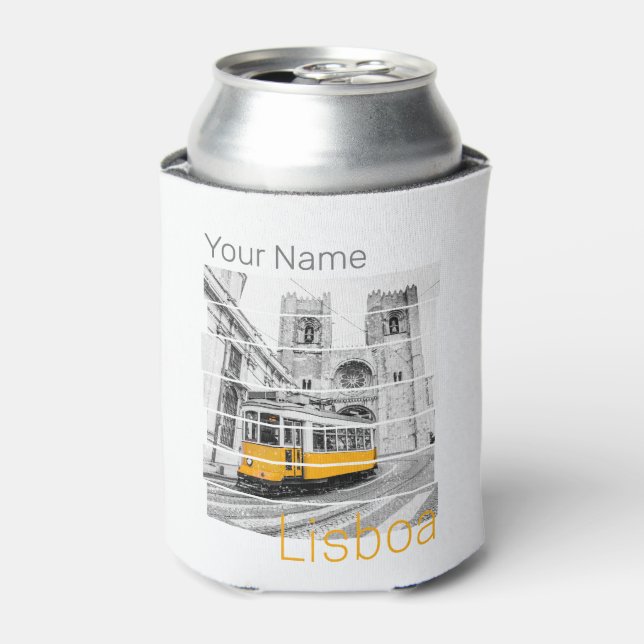 Enfriador De Latas Recuento de tranvía para vacaciones en Portugal vi (Lata Anverso)