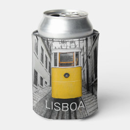 Enfriador De Latas Recuento vintage de tranvía retro de Lisboa Portug