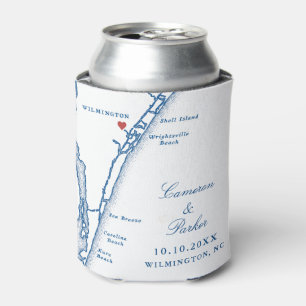 Enfriador De Latas Recuerdo de Boda de Airlie Gardens Mapa de Wilming