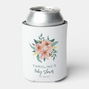 Enfriador De Latas Recuerdo elegante del baby shower floral personali