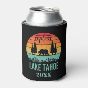 Enfriador De Latas Recuerdo personalizado retro del lago Tahoe Califo