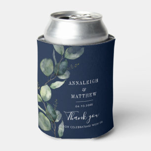 Enfriador De Latas Recuerdos de boda de follaje de eucalipto botánico