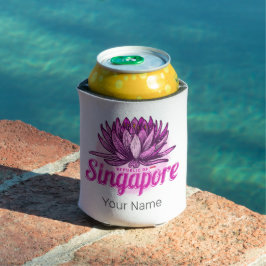 Enfriador De Latas Recuerdos de vacaciones de la bandera de Singapur 