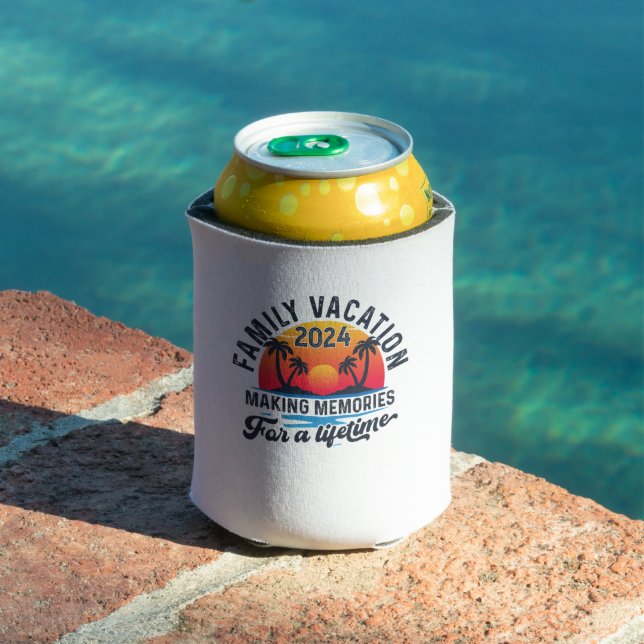 Enfriador De Latas Recuerdos de vacaciones familiares de verano (Piscina in situ)